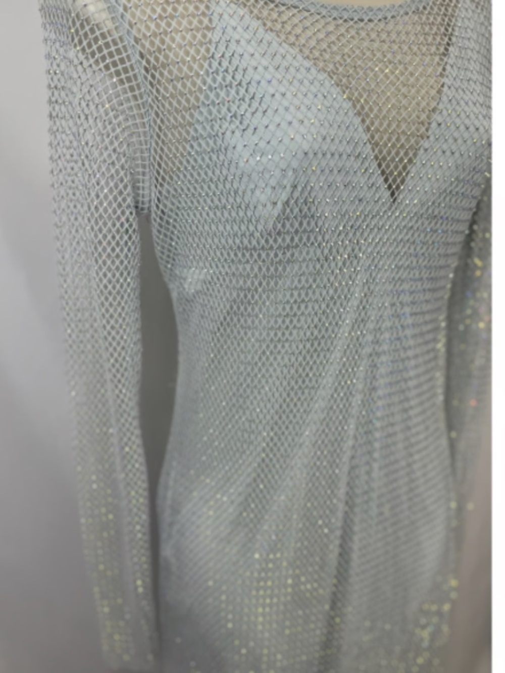 NWT House of Harlow 1960 Celebration Rhinestone Mesh Dress
